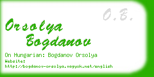 orsolya bogdanov business card